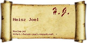 Heisz Joel névjegykártya